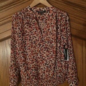 Pop of Color Animal  Print Blouse